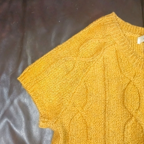 Dress Barn short sleeve sweater, golden yellow in color. Soft soft material - Picture 4 of 8